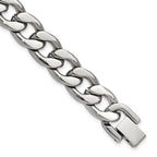 Men's Polished Stainless Steel Curb Chain Bracelet 11mm