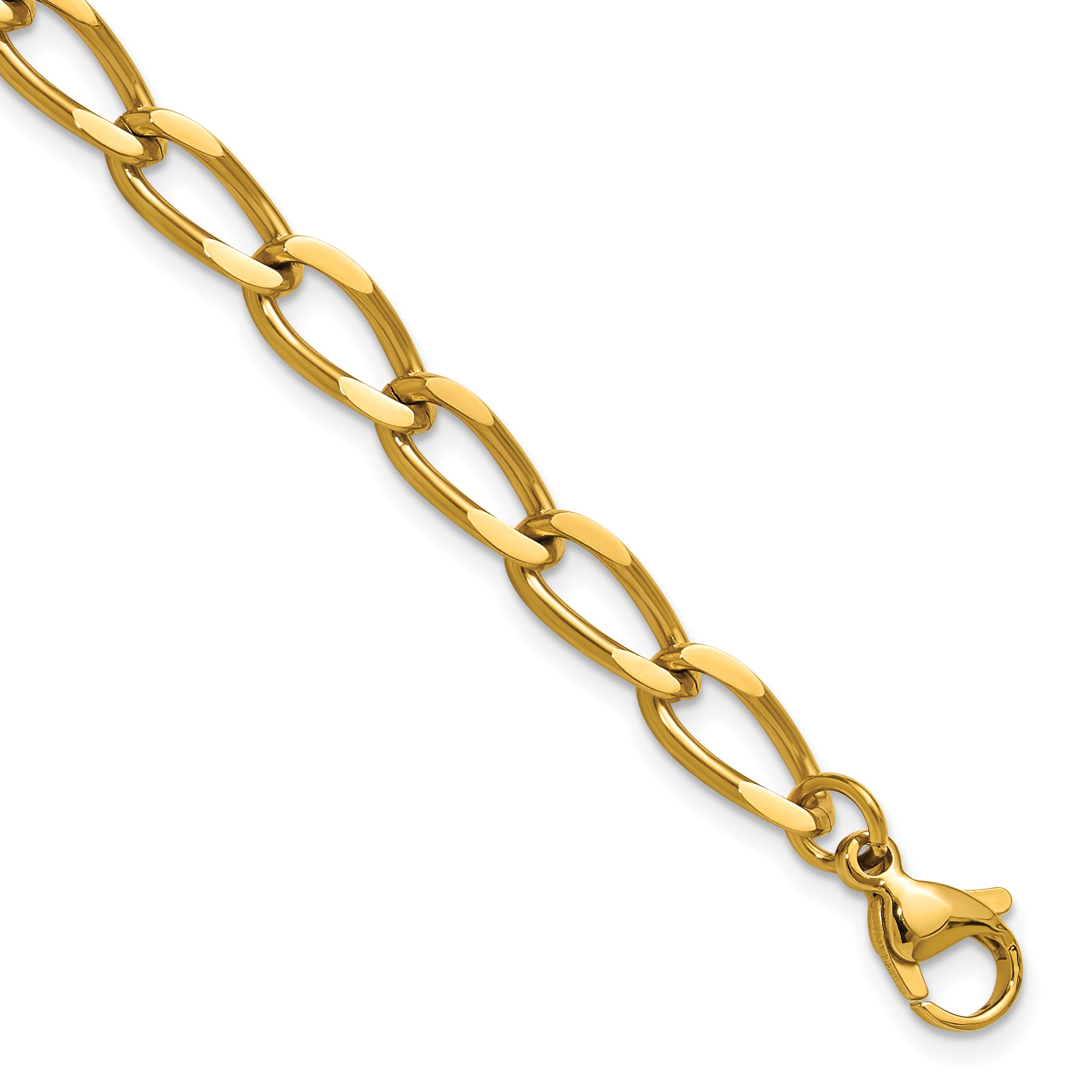 Polished Gold-Tone Stainless Steel Curb Chain Bracelet 6mm Main image