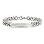 Men's Brushed and Polished Stainless Steel ID Bracelet 8mm