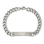 Men's Brushed and Polished Stainless Steel ID Bracelet 8mm