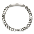 Men's Brushed and Polished Stainless Steel ID Bracelet 8mm