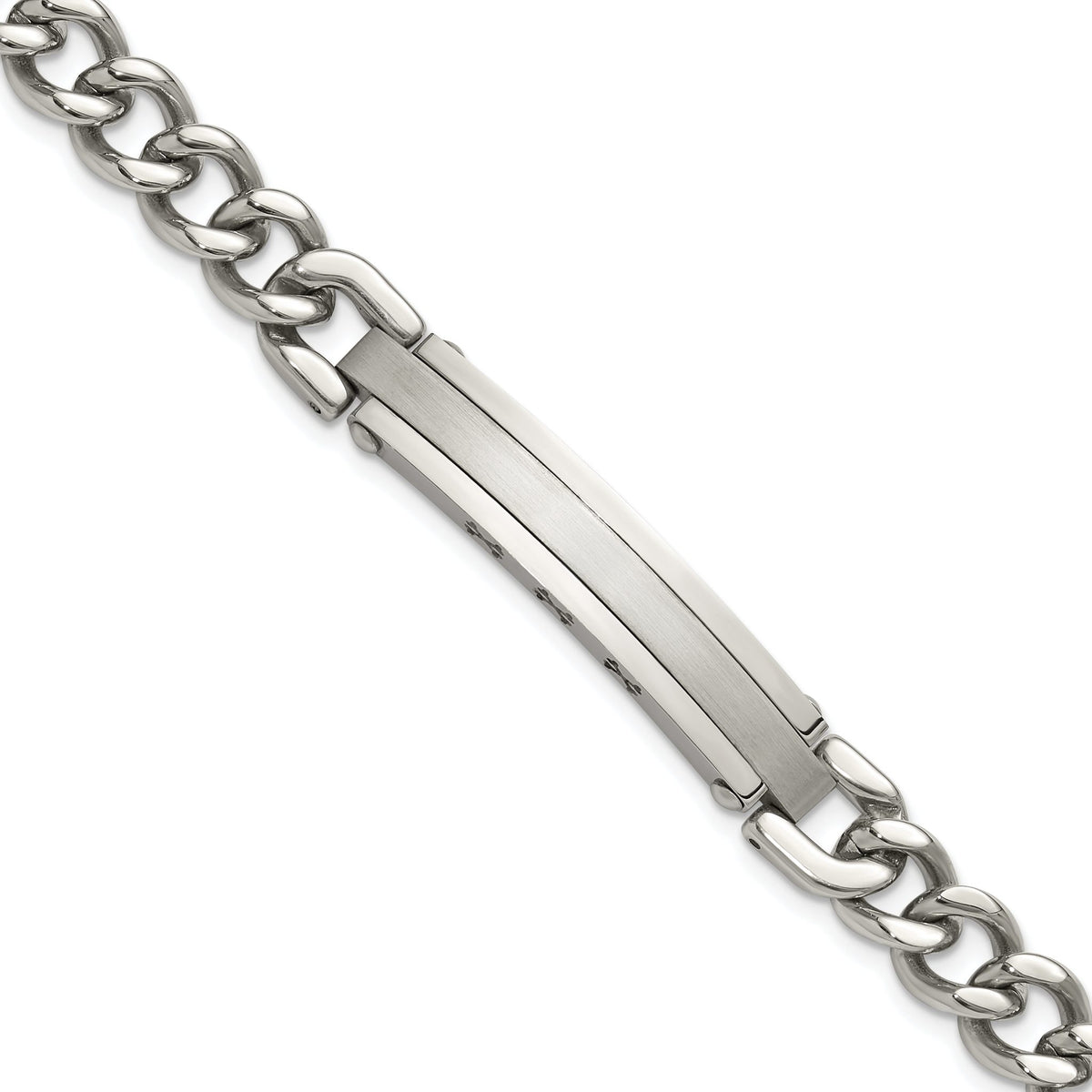 Chisel Men's Curb Link ID Bracelet in Stainless Steel, 8mm, 8.5 Inch - Sophia Jewelers Main image
