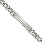 Men's Brushed and Polished Stainless Steel ID Bracelet 8mm