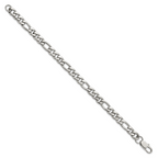 Polished Stainless Steel Figaro Chain Bracelet 8mm