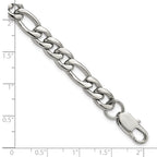 Polished Stainless Steel Figaro Chain Bracelet 8mm