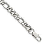 Polished Stainless Steel Figaro Chain Bracelet 8mm