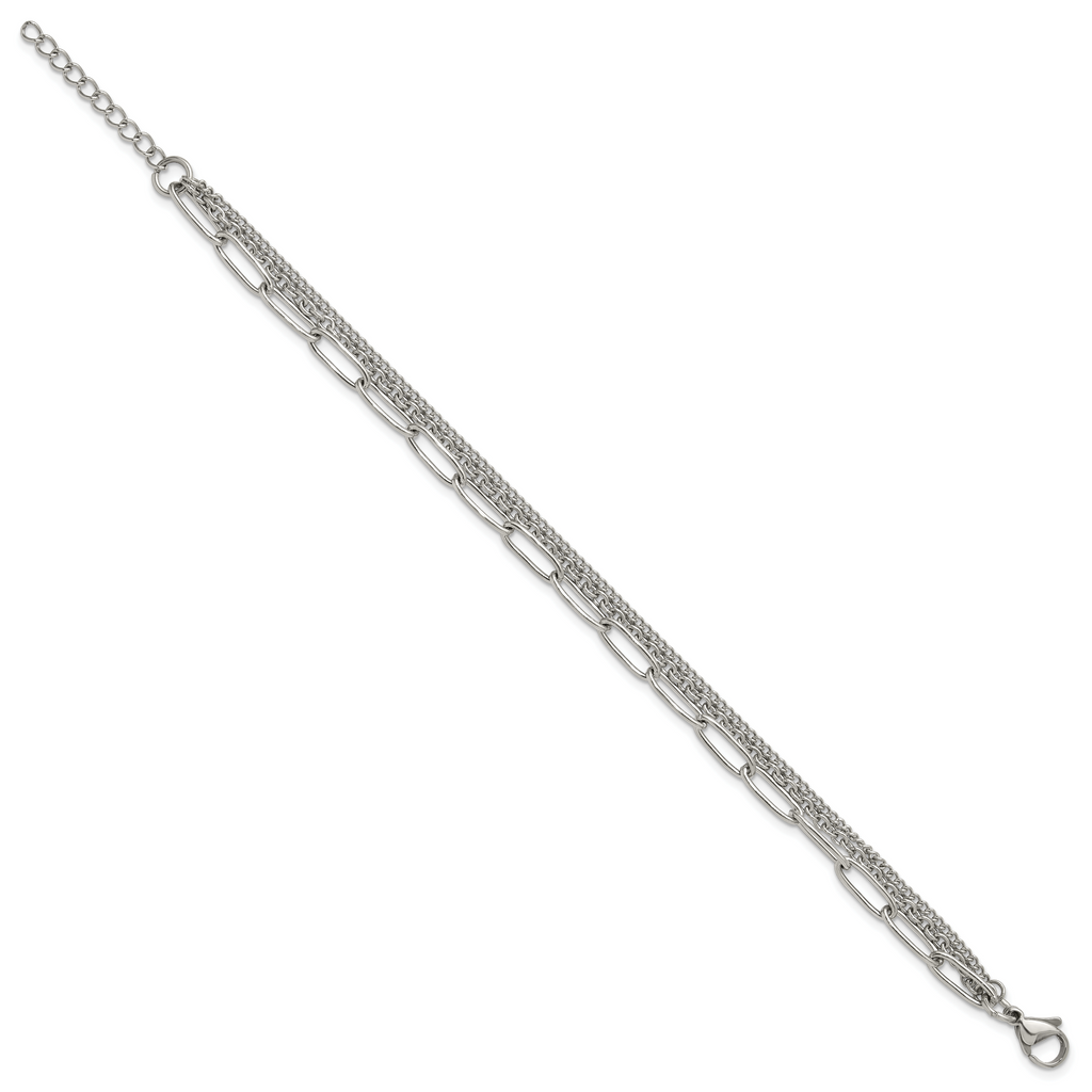 Polished Stainless Steel Other Chains Chain Bracelet 4mm