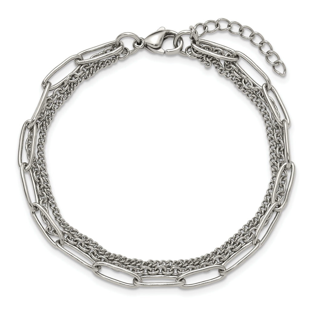 Polished Stainless Steel Other Chains Chain Bracelet 4mm
