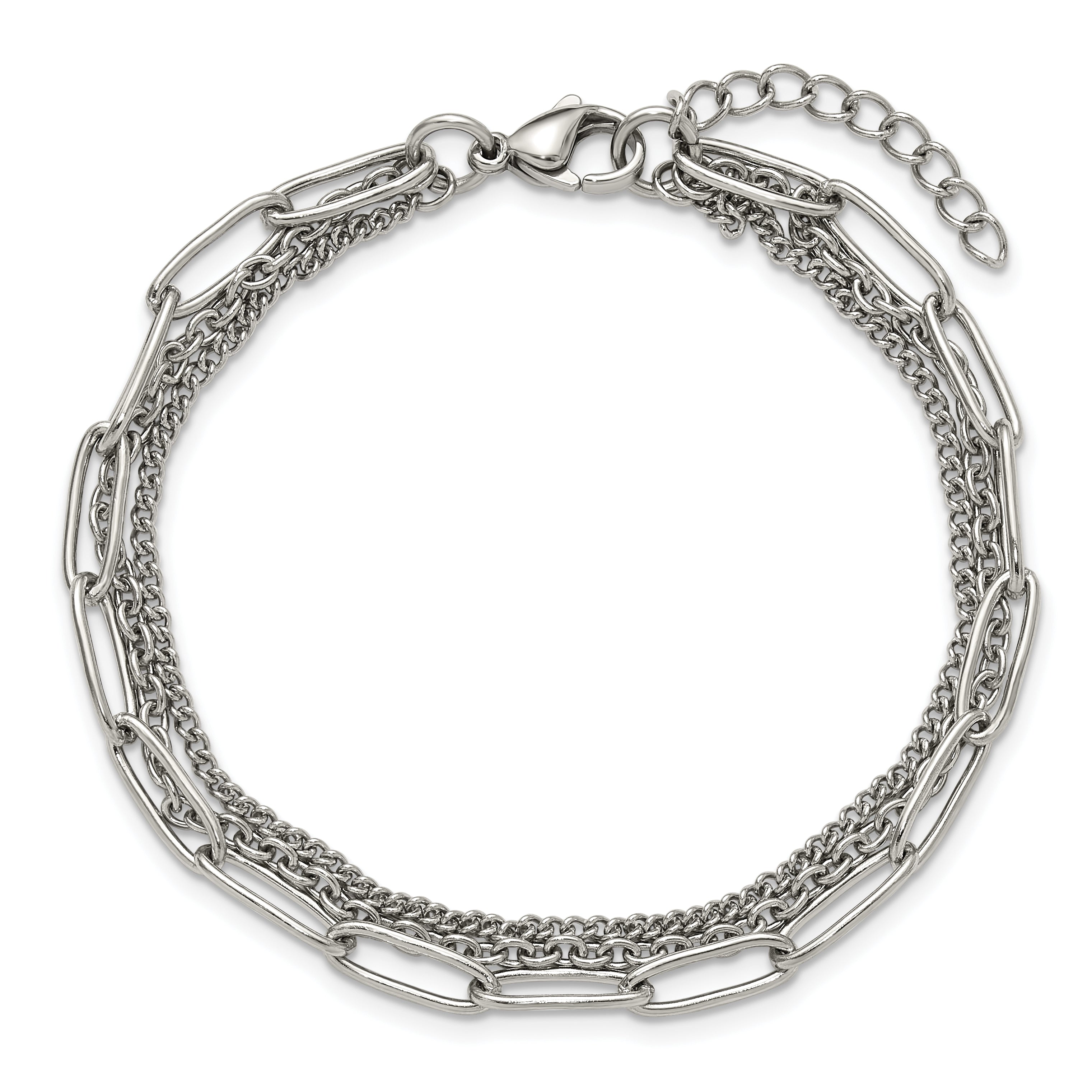 Polished Stainless Steel Other Chains Chain Bracelet 4mm