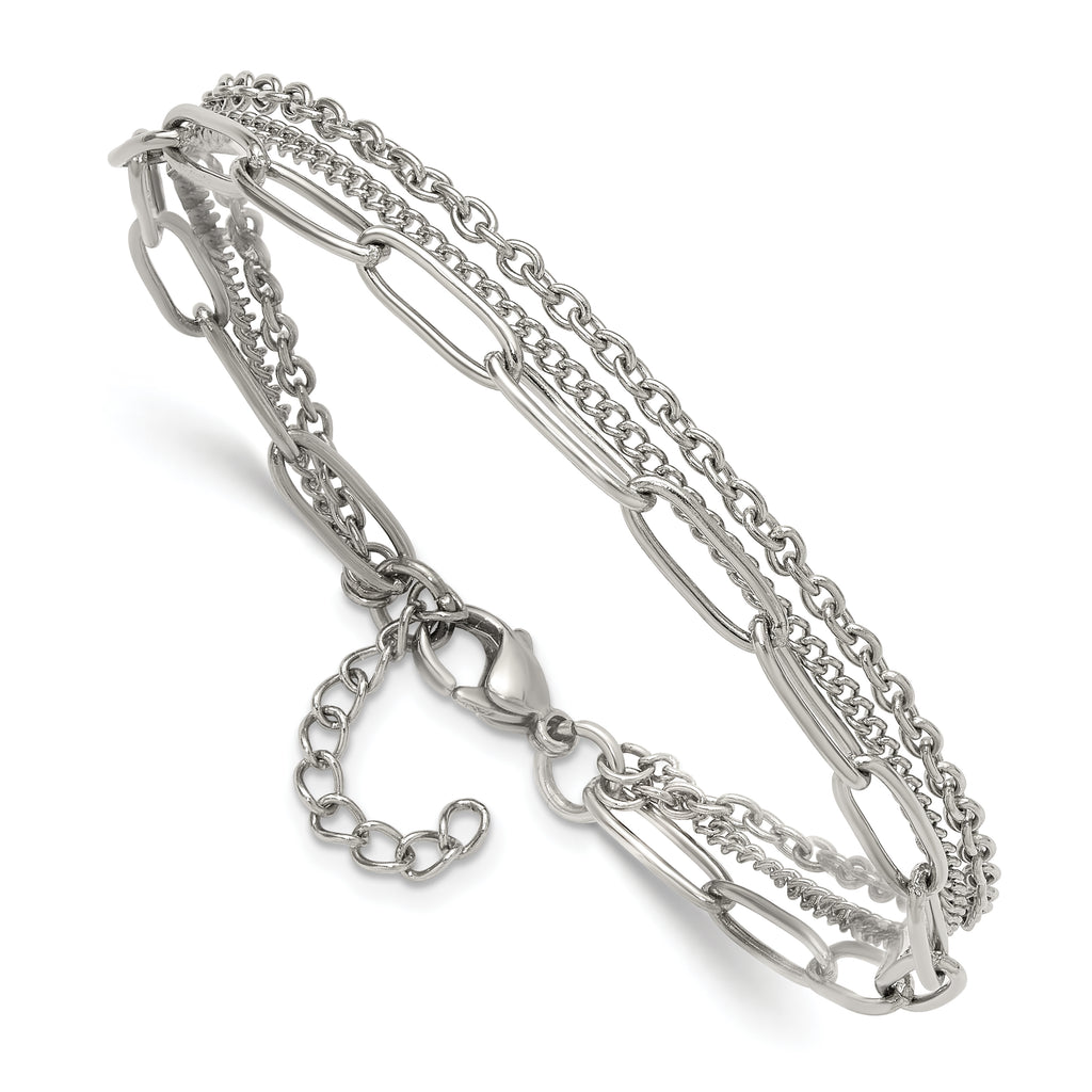 Polished Stainless Steel Other Chains Chain Bracelet 4mm