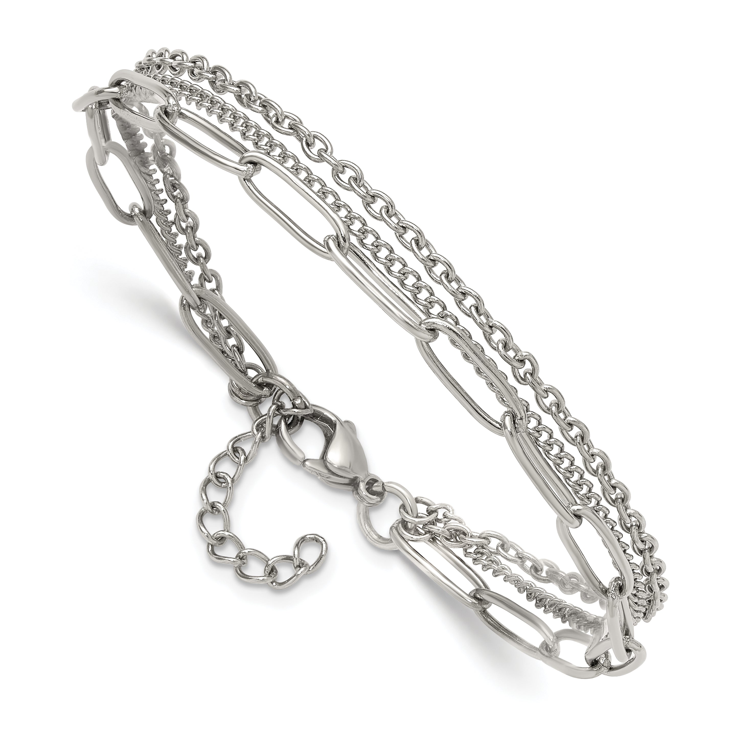 Polished Stainless Steel Other Chains Chain Bracelet 4mm