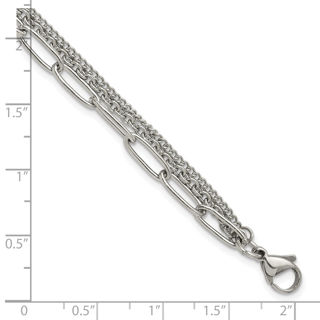 Polished Stainless Steel Other Chains Chain Bracelet 4mm