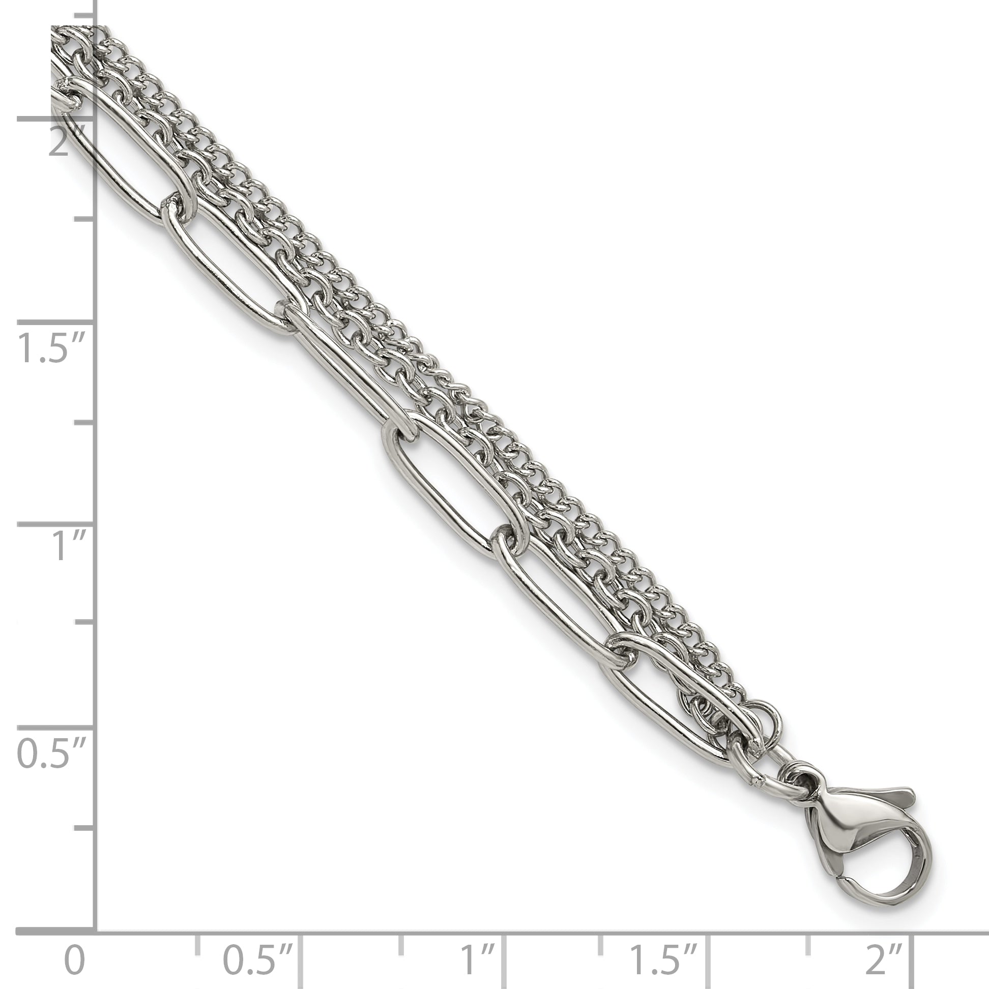 Polished Stainless Steel Other Chains Chain Bracelet 4mm