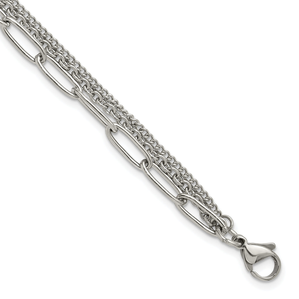 Polished Stainless Steel Other Chains Chain Bracelet 4mm