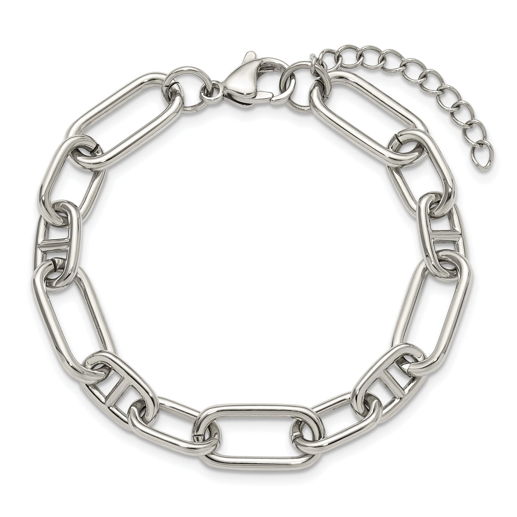 Polished Stainless Steel Bracelet 8.6mm