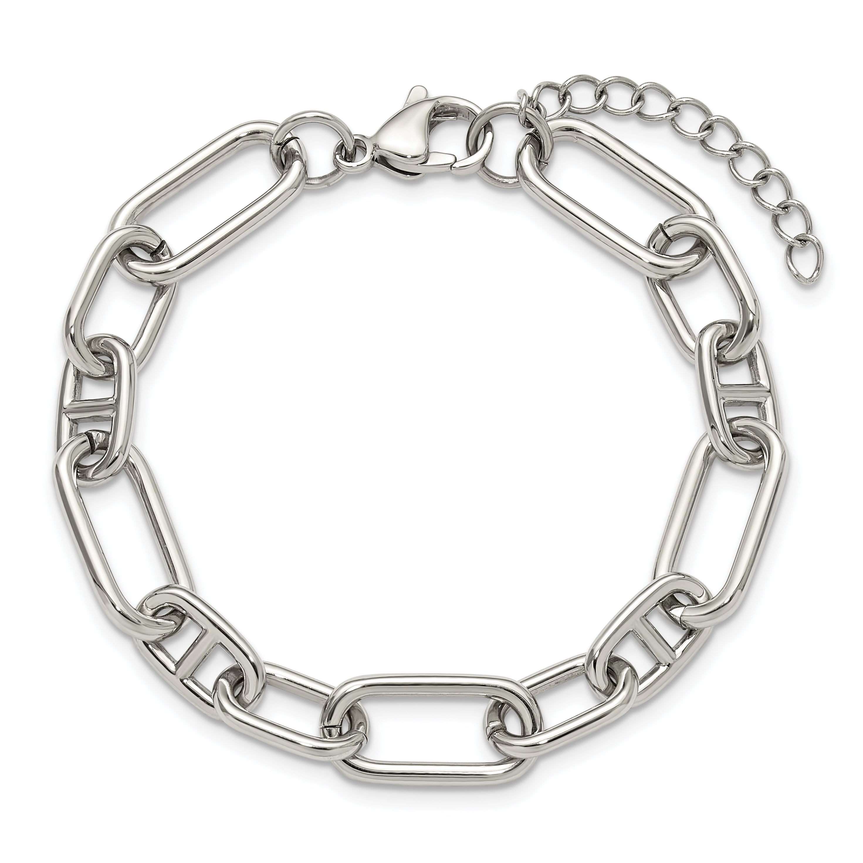 Polished Stainless Steel Bracelet 8.6mm