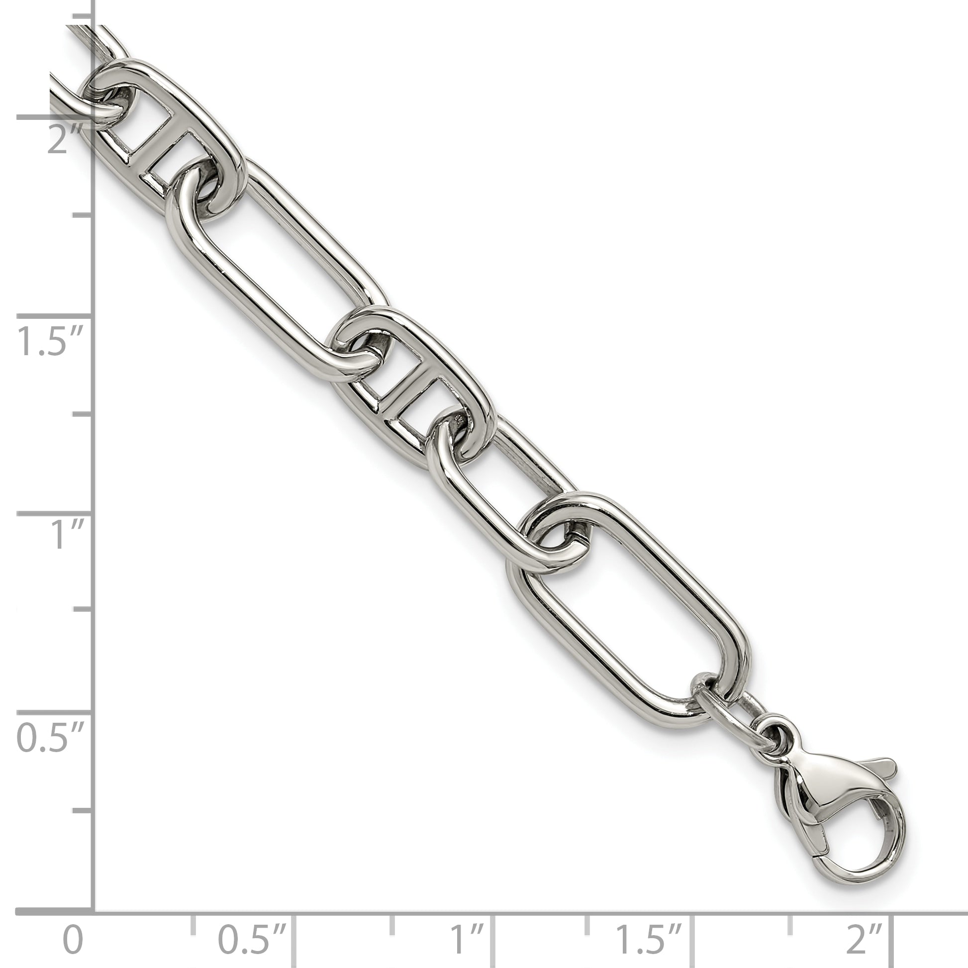 Polished Stainless Steel Bracelet 8.6mm