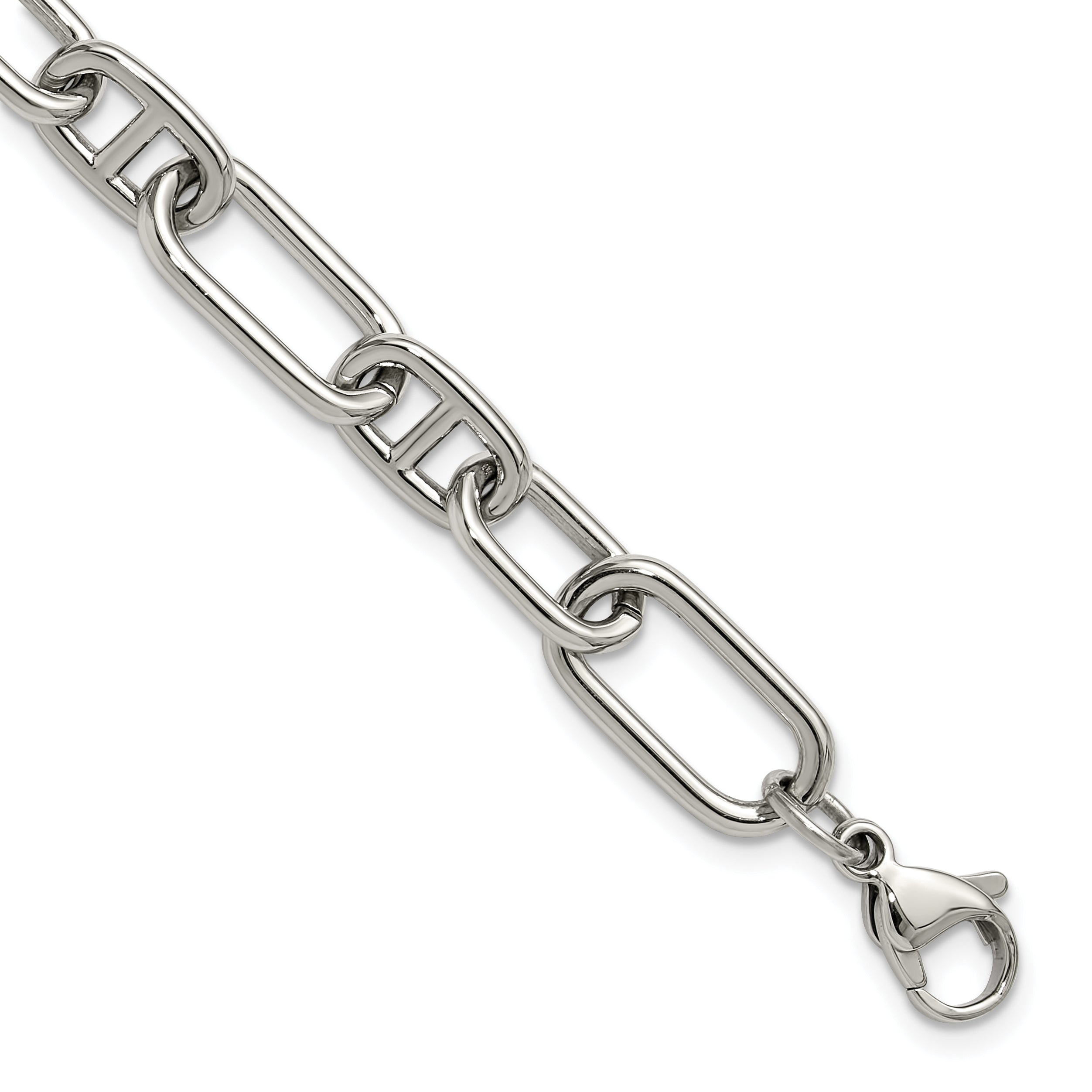 Polished Stainless Steel Bracelet 8.6mm