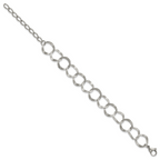 Polished Textured Stainless Steel Bracelet 15mm