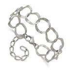 Polished Textured Stainless Steel Bracelet 15mm