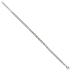 Polished Stainless Steel Curb Chain Bracelet 2mm