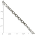 Polished Stainless Steel Curb Chain Bracelet 2mm