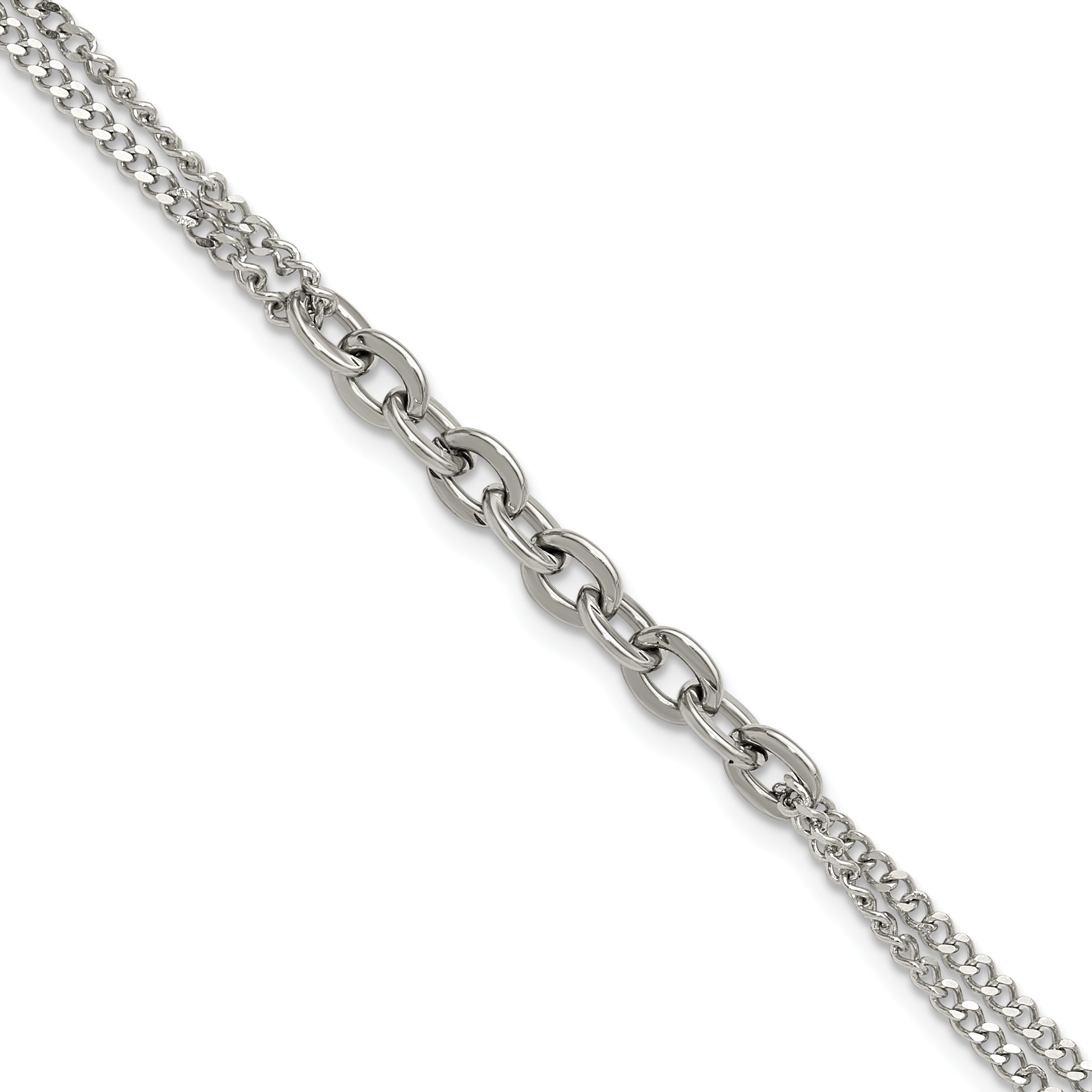 Polished Stainless Steel Curb Chain Bracelet 2mm Main image