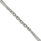 Polished Stainless Steel Curb Chain Bracelet 2mm