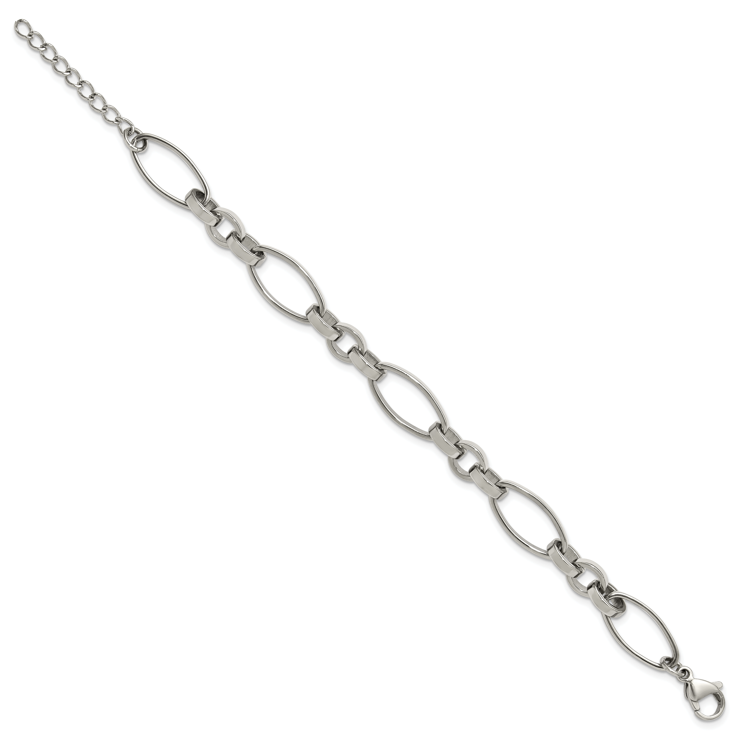 Polished Stainless Steel Link Bracelet 10mm Secondary image
