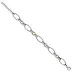 Polished Stainless Steel Link Bracelet 10mm