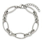 Polished Stainless Steel Link Bracelet 10mm