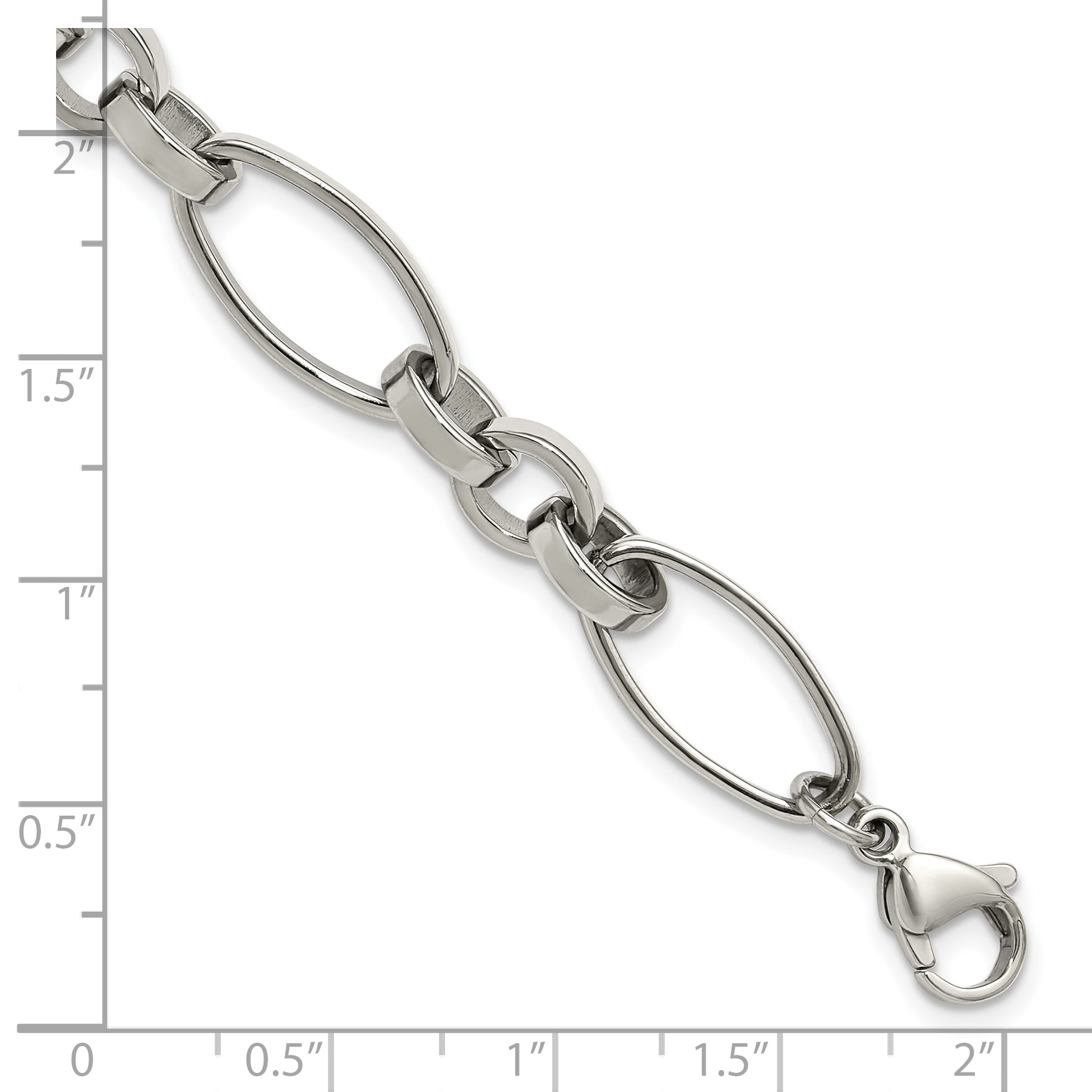 Polished Stainless Steel Link Bracelet 10mm