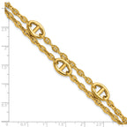 Gold-Tone Polished Anchor Stainless Steel Bracelet 4mm
