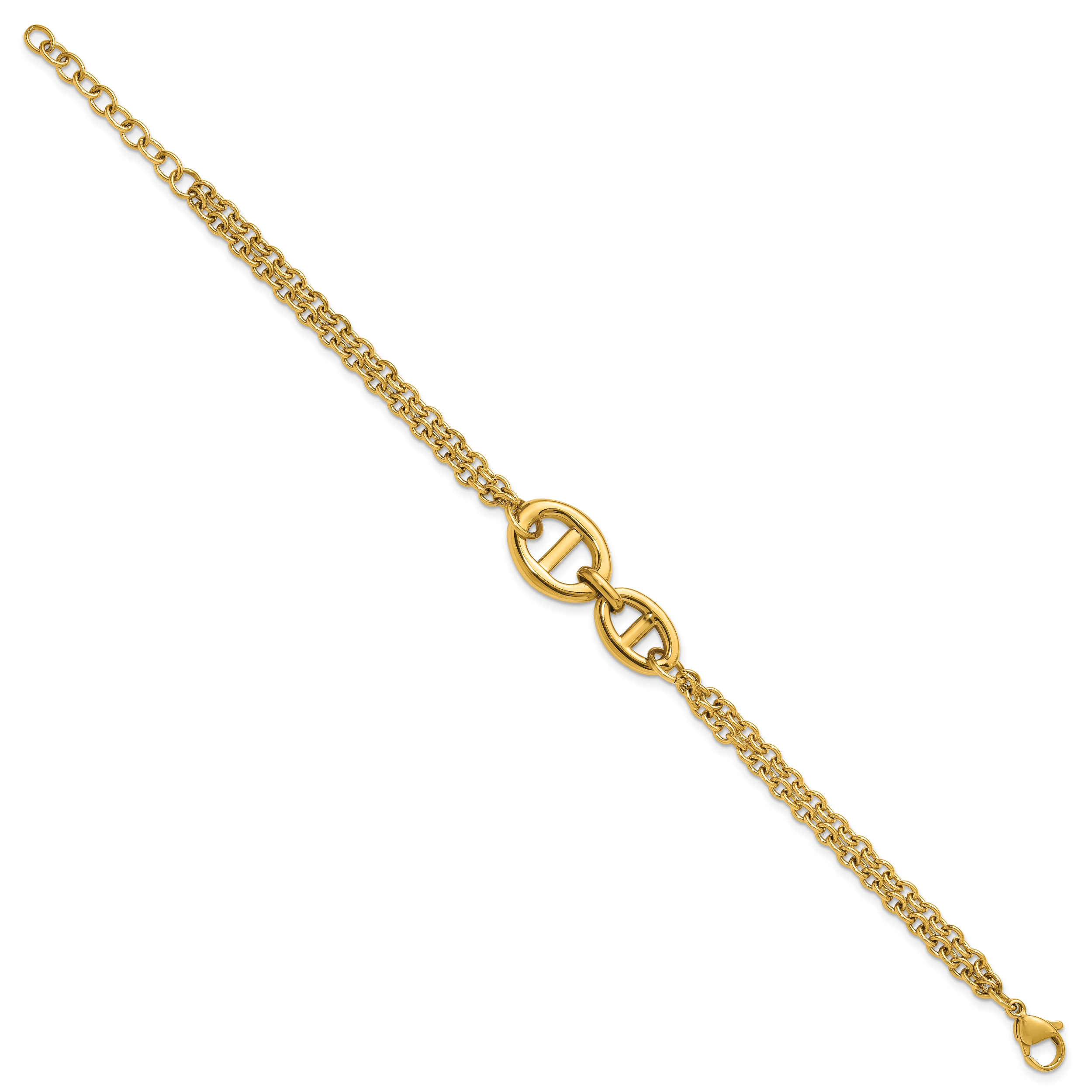 Polished Gold-Tone Stainless Steel Bracelet 4mm