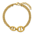 Polished Gold-Tone Stainless Steel Bracelet 4mm