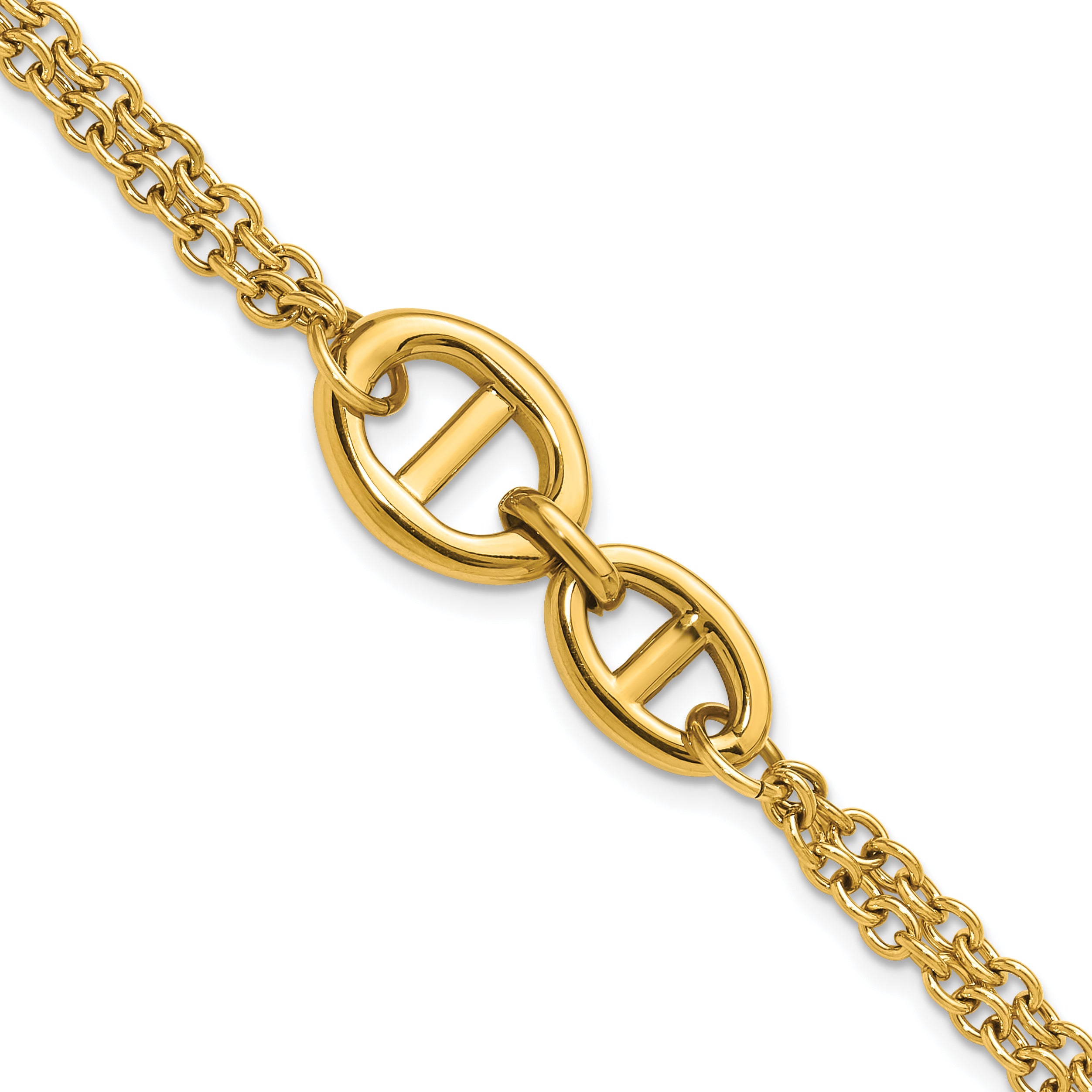 Polished Gold-Tone Stainless Steel Bracelet 4mm