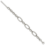 Polished Stainless Steel Link Bracelet 12mm