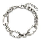 Polished Stainless Steel Link Bracelet 12mm