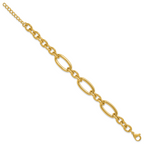 Polished Gold-Tone Stainless Steel Link Bracelet 12mm