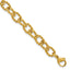 Gold-Tone Polished Textured Stainless Steel Link Bracelet 7mm