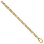 Polished Gold-Tone Stainless Steel Paperclip Chain Bracelet 4mm