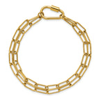 Polished Gold-Tone Stainless Steel Paperclip Chain Bracelet 4mm