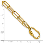 Polished Gold-Tone Stainless Steel Paperclip Chain Bracelet 4mm