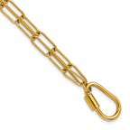 Polished Gold-Tone Stainless Steel Paperclip Chain Bracelet 4mm