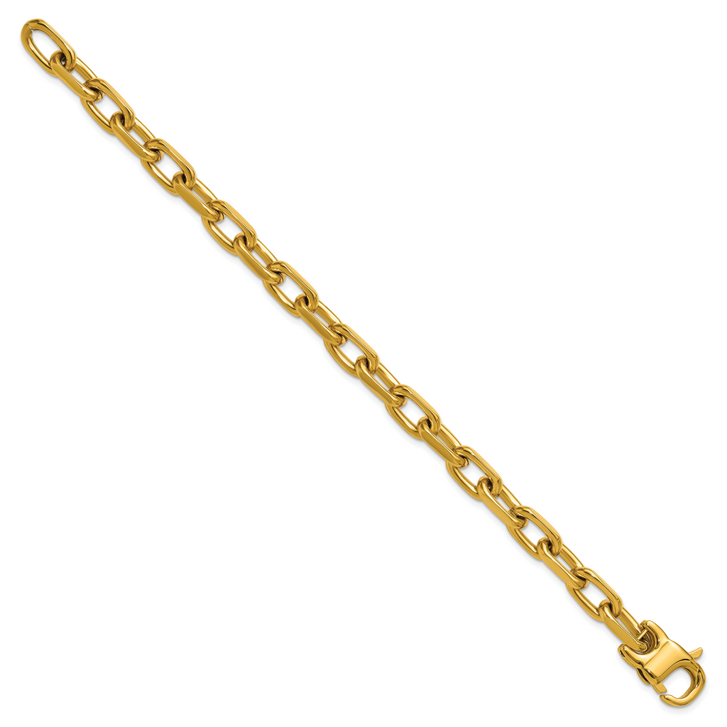 Polished Gold-Tone Stainless Steel Link Bracelet 7mm