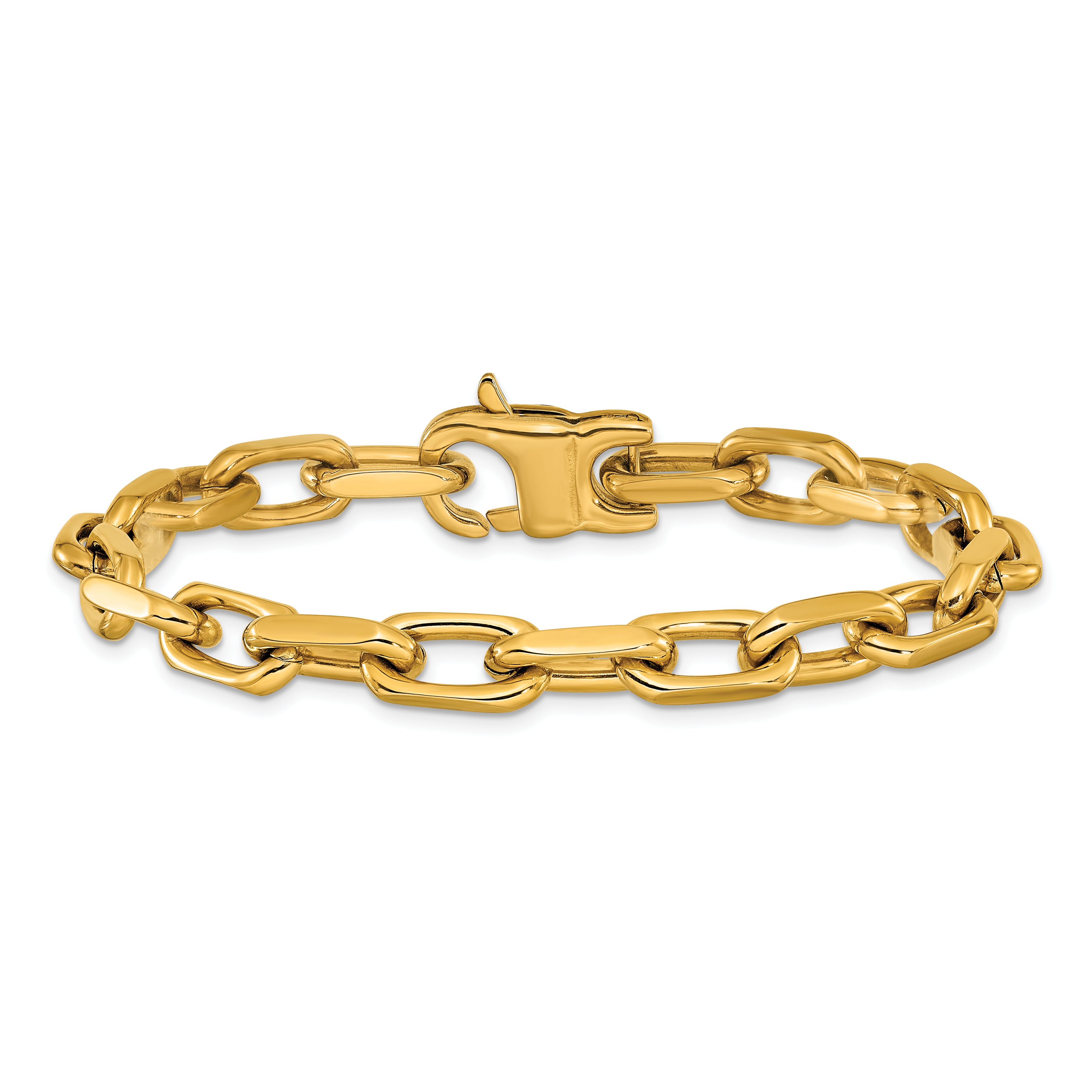 Polished Gold-Tone Stainless Steel Link Bracelet 7mm