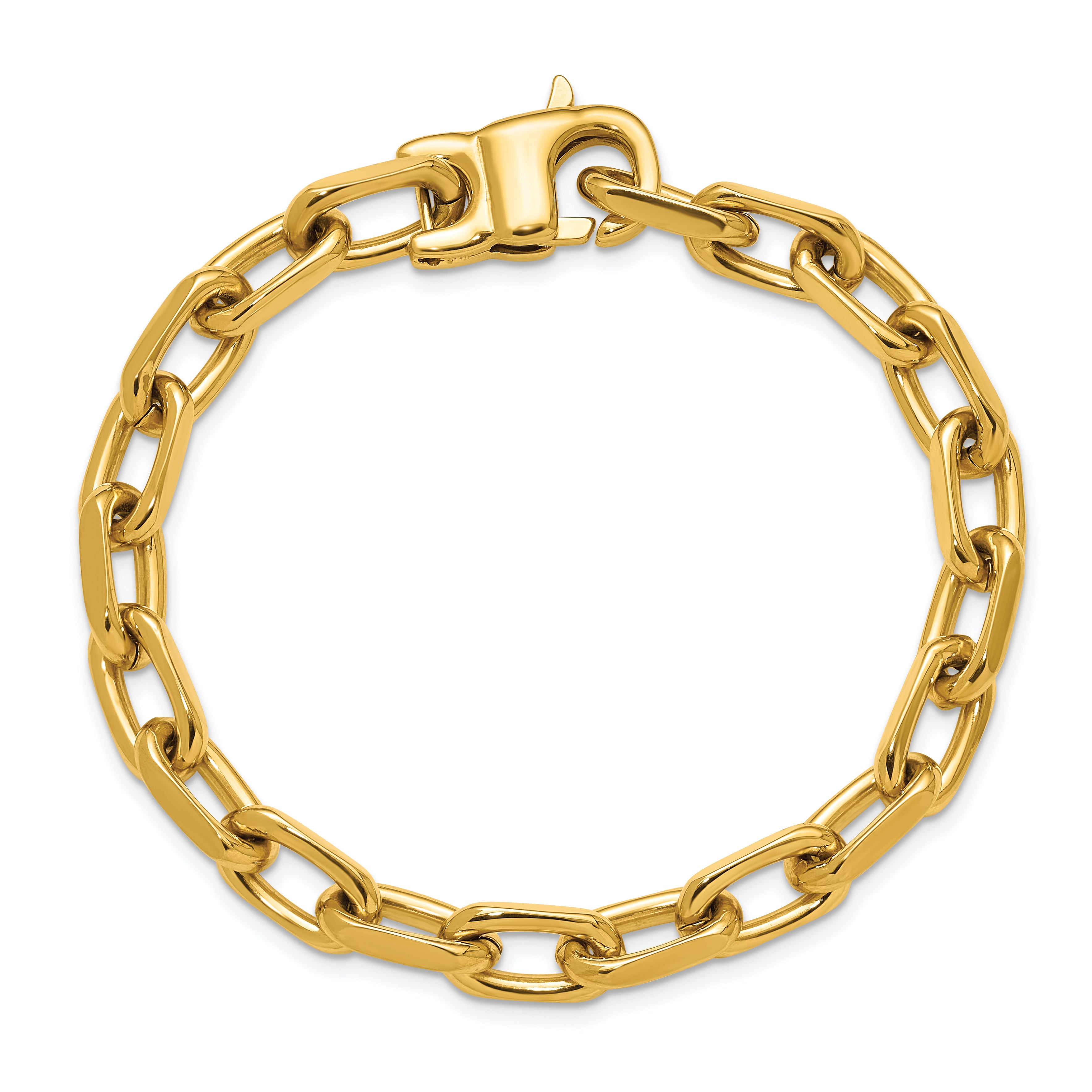 Polished Gold-Tone Stainless Steel Link Bracelet 7mm