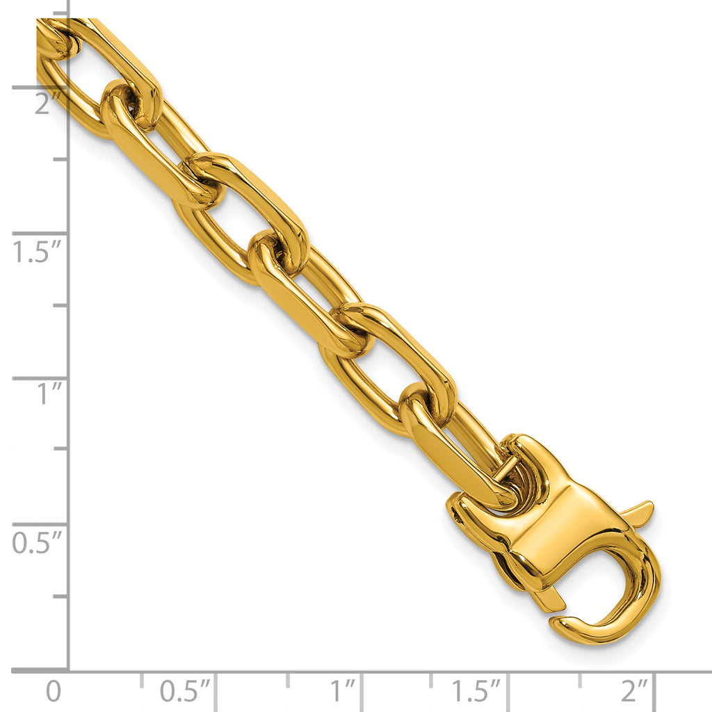 Polished Gold-Tone Stainless Steel Link Bracelet 7mm