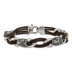 Men's Antiqued Lion Stainless Steel Bracelet 12mm