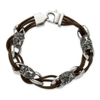Men's Antiqued Lion Stainless Steel Bracelet 12mm